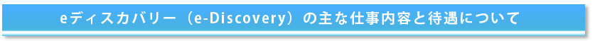 eディスカバリーの主な仕事内容と待遇について